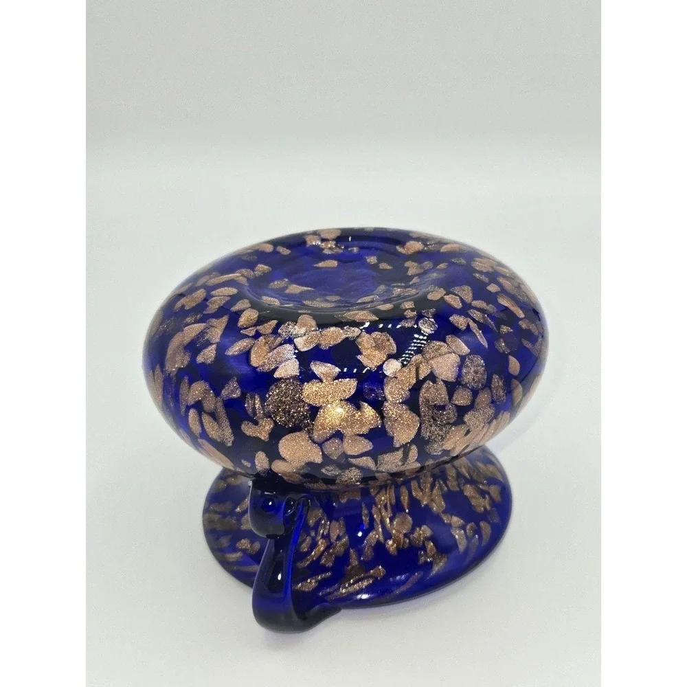 Joska Designs‎ Silberberg Kristal Mundgeblasen Bavaria Cobalt Aventurine Vase
